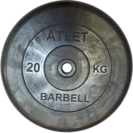 Диск обрезиненный barbell atlet 20 кг / диаметр 26 мм %Future_395 (фото 1)